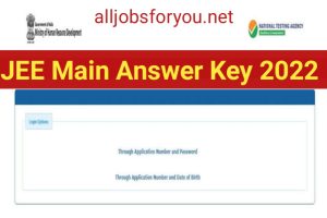 JEE Main Exam Answer Key 2022