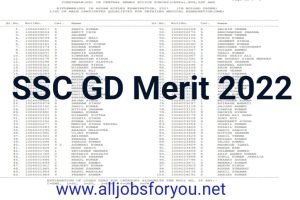 SSC Constable GD Merit List 2022