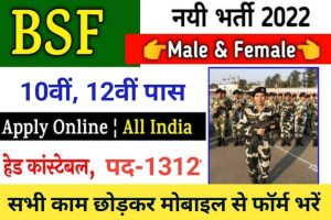 BSF Head Constable RO RM Online Form 2022