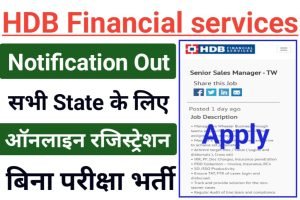 HDB Financial Services Jobs Apply 2022