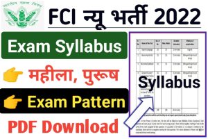FCI Manager Exam Syllabus PDF 2022