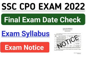 SSC CPO Exam Notice 2022