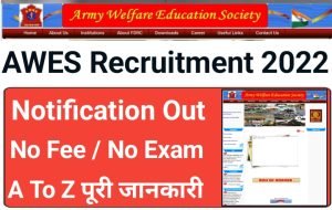 Army Welfare Education Society Recruitment 2022