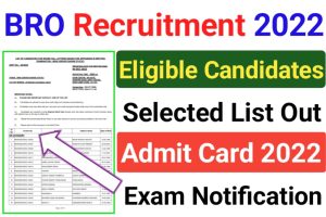 BRO Recruitment Eligible Candidates List 2022