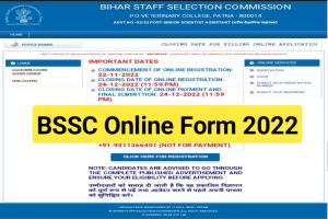 BSSC Senior Scientific Assistant Online Form 2022