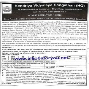 KVS Various Post Recruitment 2022 