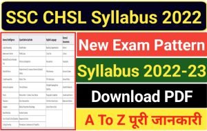 SSC CHSL Syllabus 2022