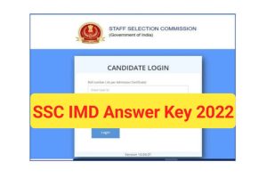 SSC IMD Scientific Assistant Answer Key 2022