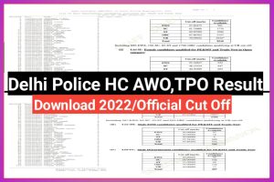 Delhi Police Head Constable AWO TPO Result 2022