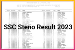 SSC Stenographer Group C And D Result 2023