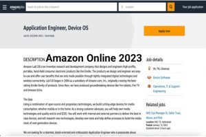 Amazon Application Engineer Recruitment 2023