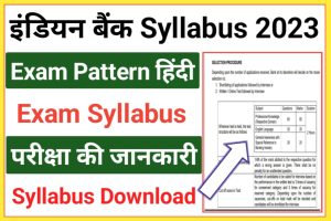 Indian Bank SO Syllabus 2023