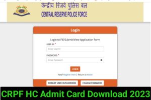 CRPF HCM ASI Admit Card Download 2023