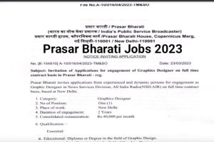 Prasar Bharati Editorial Executive Recruitment 2023