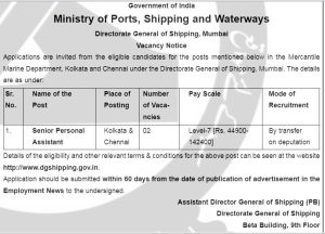 Ministry of Ports Assistant Recruitment 2023