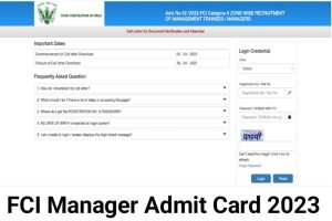 FCI Manager Interview Admit Card 2023
