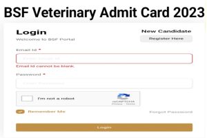 BSF Veterinary Staff Admit Card 2023