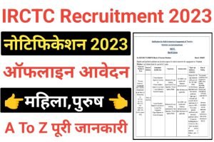 IRCTC Tourism Monitors Bharti 2023