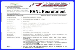 RVNL Manager Job Apply 2023