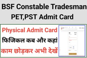 BSF Constable Tradesman PET PST Admit Card 2023