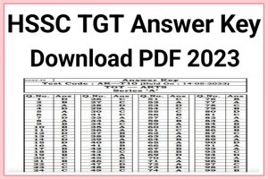 HSSC TGT Answer key 2023