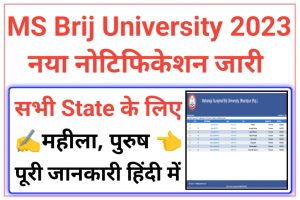 Maharaja Surajmal Brij University Vacancy 2023