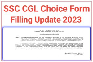 SSC CGL Choice Form Filling 2023
