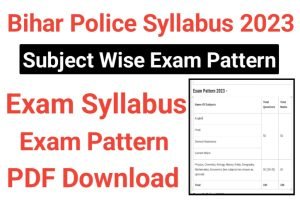 Bihar Police Constable Syllabus 2023