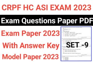 CRPF HC ASI Question Paper Set 9 2023