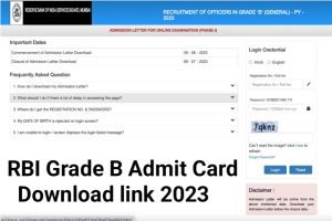 RBI Grade B Admit Card Download 2023