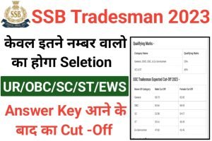 SSB Constable Tradesman Expected Cut Off 2023