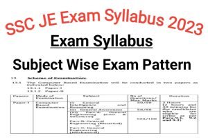 SSC JE Syllabus 2023