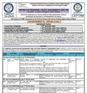 DRDO CEPTAM Recruitment