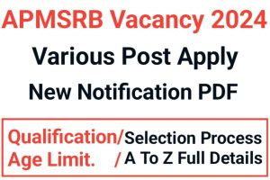 APMSRB Various Post Recruitment 2024