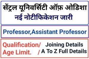 Central University of Odisha Professor Recruitment 2024